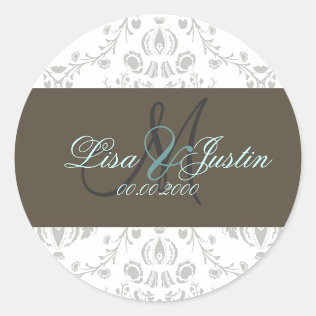 PixDezines dolcé damask diy colour Classic Round Sticker (Front)