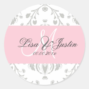 PixDezines dolcé damask diy colour Classic Round Sticker