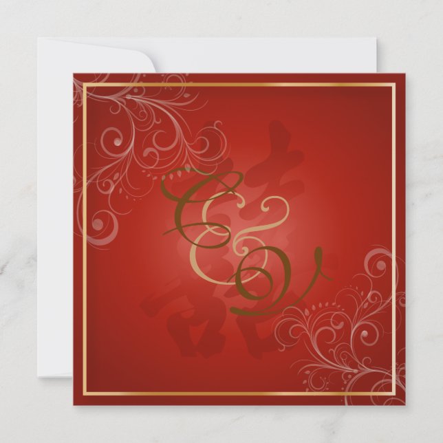 PixDezines Double Happiness, Chinese Wedding Invitation (Front)