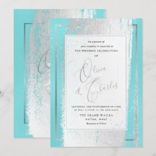 PixDezines Double Happiness, Platinum+Aqua Invitation