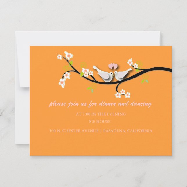 PixDezines doves/love birds/diy colour Invitation (Front)