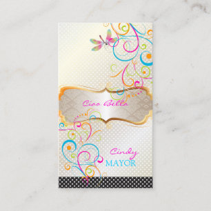 PixDezines Dragonflies Rainbow Swirls Business Card