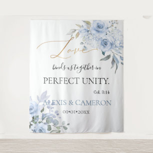 PixDezines Dusty Blue Watercolor Roses, Col. 3:14 Tapestry