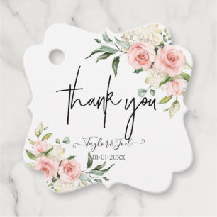 PixDezines Dusty Roses Thank You Signature Script Favour Tags