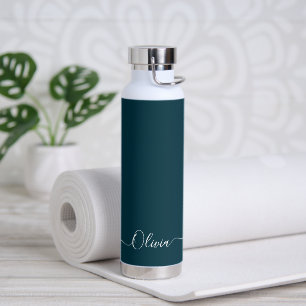 PixDezines Dusty Teal Green DIY Colour  Water Bottle