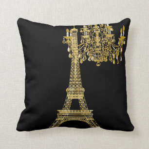 PixDezines eiffel tower/faux gold/DIY color Cushion
