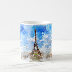 PixDezines EIFFEL TOWER, PARIS in WATERCOLOR Coffee Mug