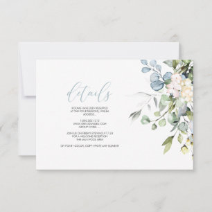 PixDezines Elegant Blue Gum Eucalyptus DETAILS Invitation