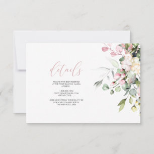 PixDezines Elegant Blush Pink Eucalyptus DETAILS Invitation