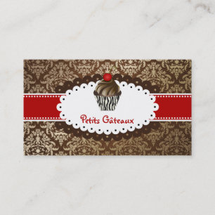 PixDezines elegant chocolate swirls cupcake Business Card