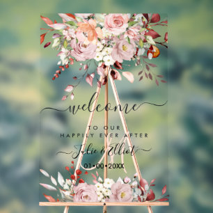 PixDezines Elegant Rust Orange Gum Eucalyptus Acrylic Sign