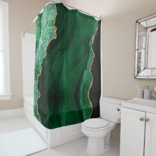PixDezines EMERALD AGATE add your monogram Shower Curtain