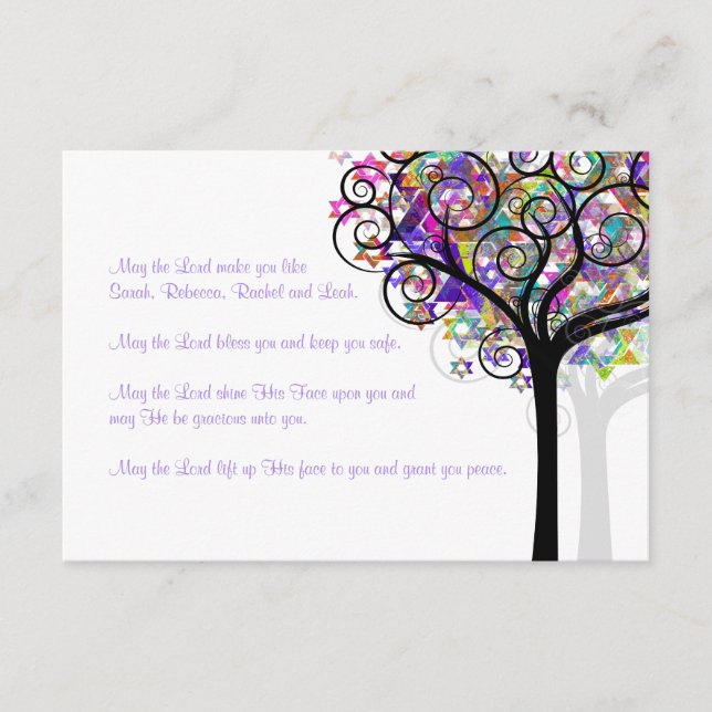 PixDezines Enclosures Tree of Life Bat Mitzvah Enclosure Card (Front)