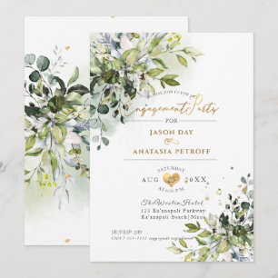 PixDezines Engagement Party Blue Gum Eucalyptus Invitation
