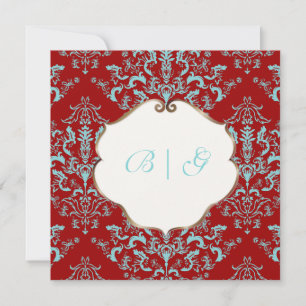 PixDezines Étienne Damask, background customisable Invitation