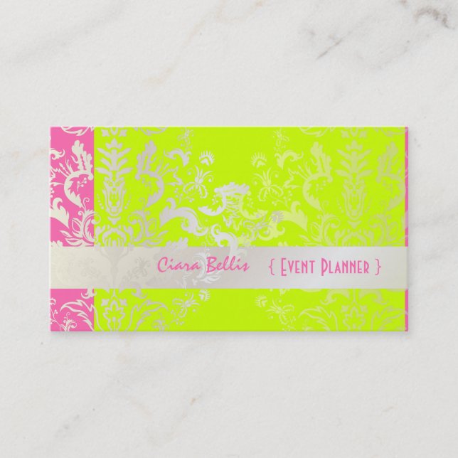 PixDezines Étienne Damask Business Card (Front)