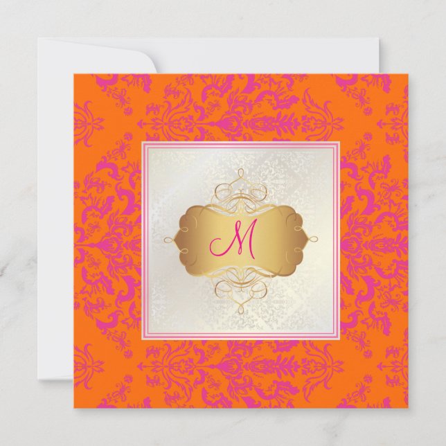 PixDezines Étienne Damask Invitation (Front)