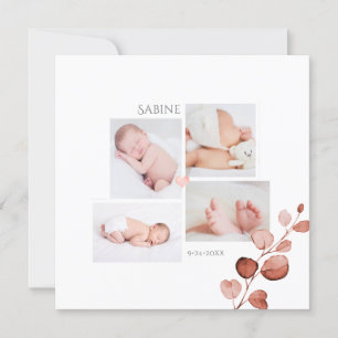 PixDezines Fall Eucalyptus Birth Announcement