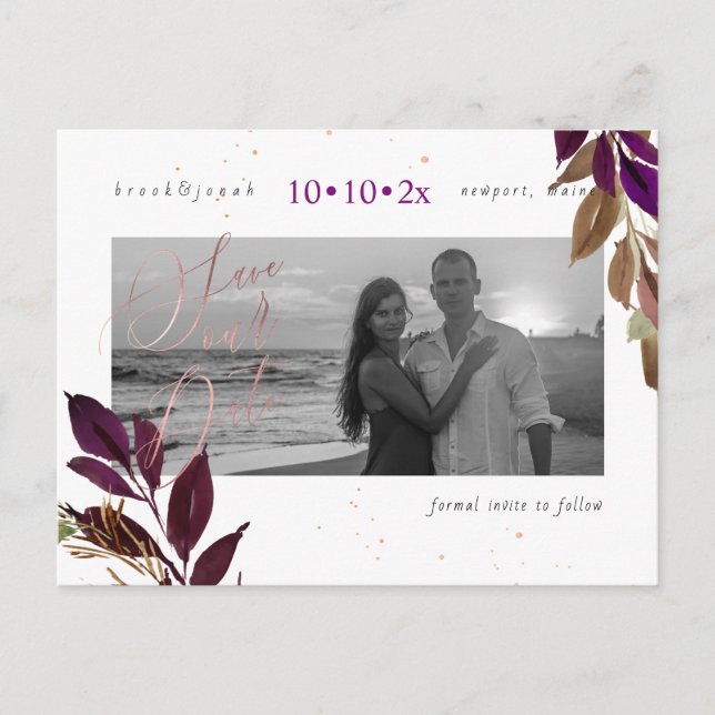 PixDezines Fall Foliage Save our Date Postcard (Front)