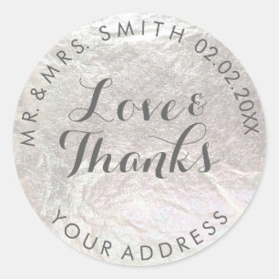PixDezines FAUX FOIL, PLATINUM Classic Round Sticker