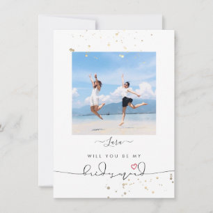 PixDezines Faux Glitter Will You .. Bridesmaid Invitation