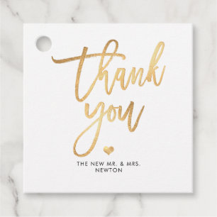 PixDezines Faux Gold Brush Calligraphy Thank You Favour Tags
