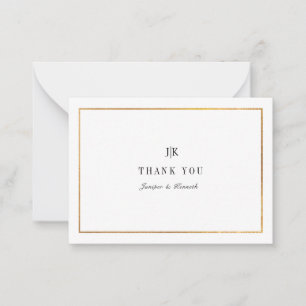 PixDezines Faux Gold Classic Thank You Note Card