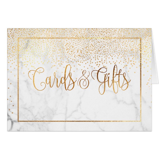 PixDezines Faux Gold Confetti/Cards+Gifts Sign (Front Horizontal)