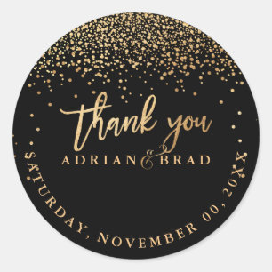 PixDezines Faux Gold Confetti   DIY Colour Classic Round Sticker