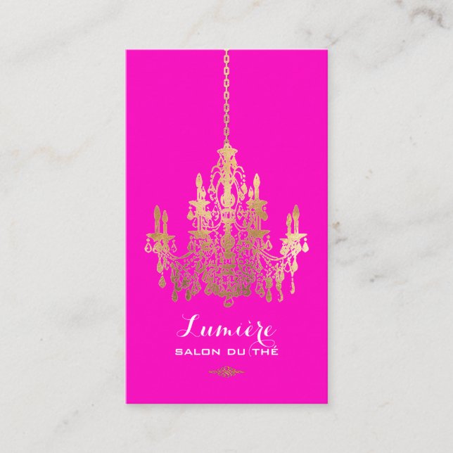 PixDezines Faux Gold Foil chandelier/DIY Colour Business Card (Front)