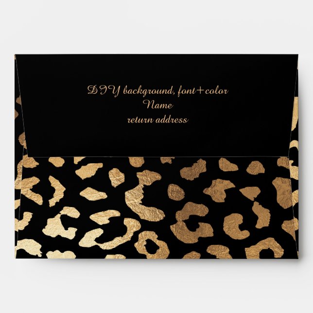 PixDezines Faux Gold Leopard Spots/DIY colour Envelopes (Back (Top Flap))