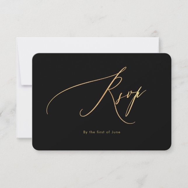 PixDezines Faux Gold Luxe Calligraphy Response (Front)