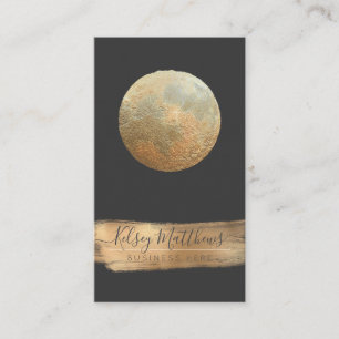 PixDezines Faux Gold Moon Business Card