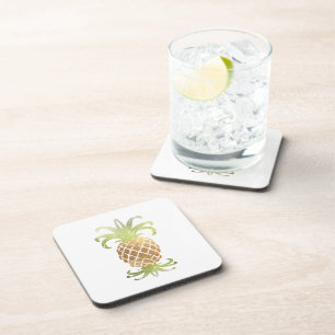 PixDezines Faux Gold Pineapple/DIY background Coaster