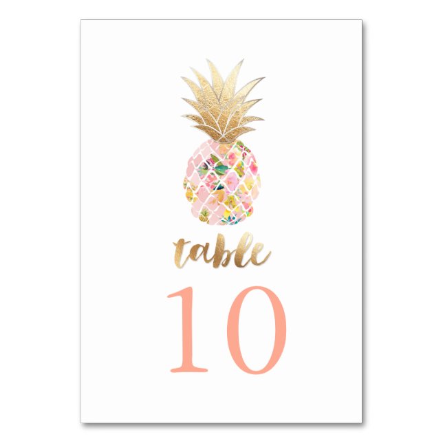 PixDezines Faux Gold Pineapples/Table Cards (Back)