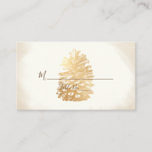 PixDezines Faux Gold Pinecone Place Cards