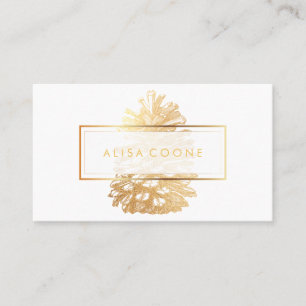 PixDezines  FAUX GOLD PINECONES/DIY background Business Card