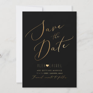 PixDezines Faux Gold Save the Date Invitation