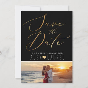 PixDezines Faux Gold Save the Date Invitation
