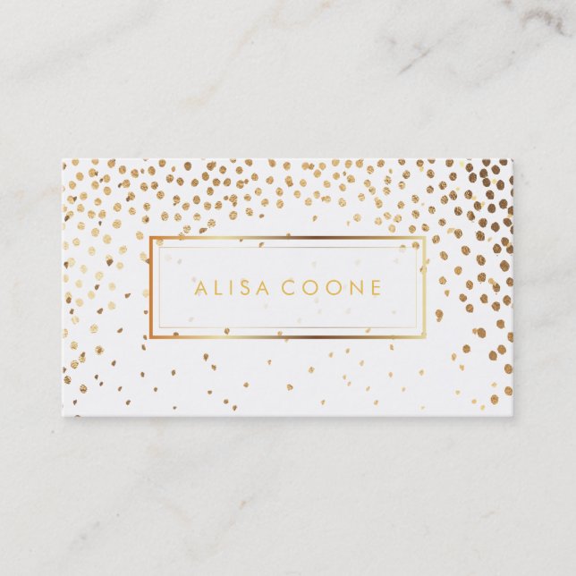 PixDezines faux gold sprinkles Business Card (Front)