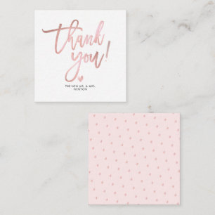PixDezines Faux Rose Gold Brush Script Thank You Card