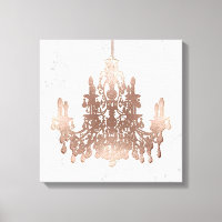 PixDezines Faux Rose Gold Chandelier on Marble