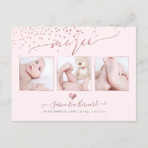 PixDezines Faux Rose Gold Confetti//Remerciements Postcard