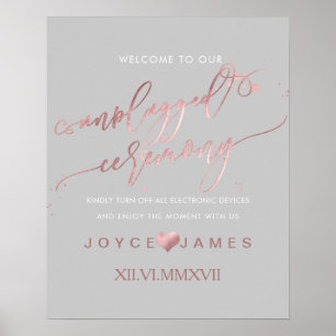 PixDezines Faux Rose Gold/DIY #UNPLUGGED CEREMONY Poster