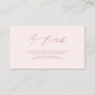 PixDezines Faux Rose Gold Luxe Calligraphy Details Enclosure Card