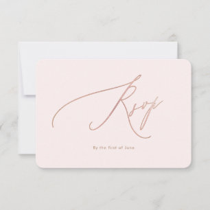 PixDezines Faux Rose Gold Luxe Calligraphy RSVP Card