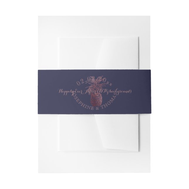 PixDezines Faux Rose Gold Pineapple Invitation Belly Band (Front Example)