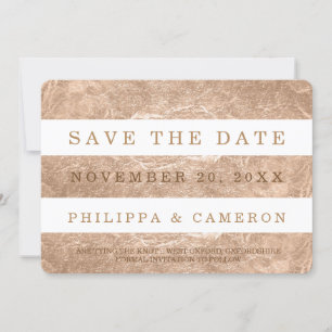 PixDezines Faux Rose Gold Stripes/save date Save The Date