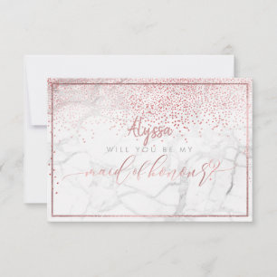 PixDezines Faux Rose Gold Will You Be Maid of Invitation