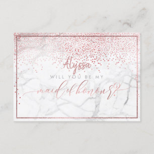 PixDezines Faux Rose Gold Will You Be Maid of Invitation